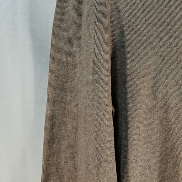 Philosophy Mauve Light Brown Scallop Hem Women's L Knit Sweater Top 3/4 Sleeve - Picture 5 of 11